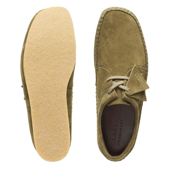 clarks weaver dark green suede